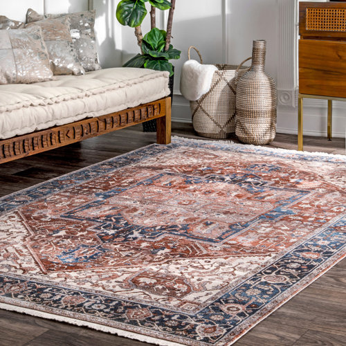 World Menagerie Trial Oriental Blue/Red Area Rug & Reviews Wayfair